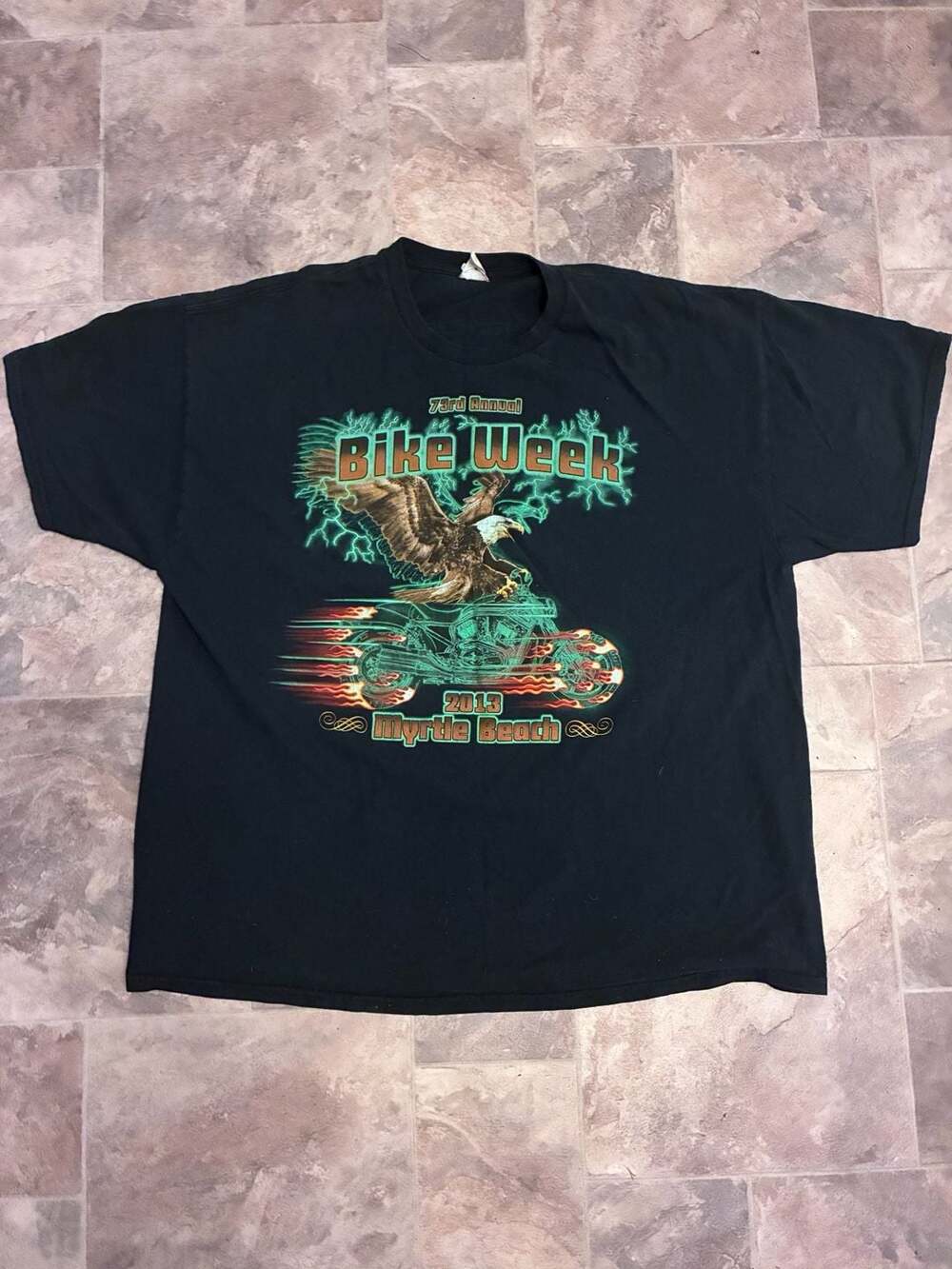 Vintage 2013 73rd Annual Myrtle Beach Bike Week Eagle Motorcycle T-Shirt